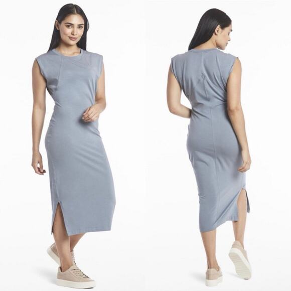 Public Rec Go-To Stone Blue Dress Size Medium Pima Cotton Tencel T Shirt Dress - Picture 1 of 11
